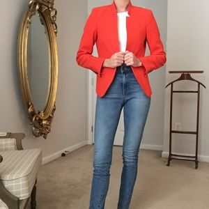 Zara Flocked Coral Blazer